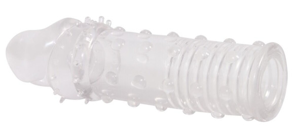 Прозрачная насадка на пенис Fun Extension - 16 см.