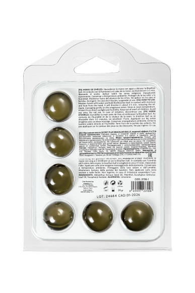 Набор из 6 шариков с массажным маслом Brazilian Balls с ледяным эффектом Набор из 6 шариков с массажным маслом Brazilian Balls с ледяным эффектом