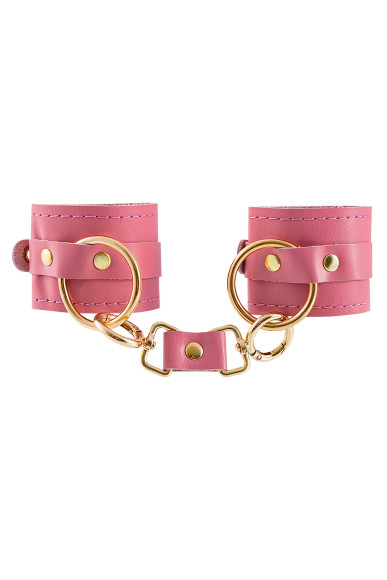 Розовые однослойные кожаные наручники Розовые однослойные кожаные наручники