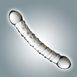 Прозрачный двусторонний фаллоимитатор с 2 видами рельефа - 20,5 см. Прозрачный двусторонний фаллоимитатор с 2 видами рельефа - 20,5 см.