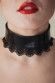 Изящный чёрный ошейник с кружевом Изящный чёрный ошейник с кружевом