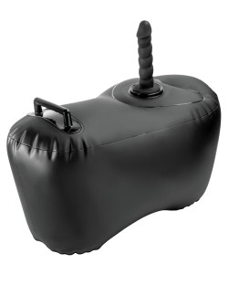 Черное надувное кресло с платформой для фиксации дилдо Body Dock Inflatable Love Seat