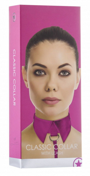 Розовый кожаный воротник с поводком Pink OUCH! Розовый кожаный воротник с поводком Pink OUCH!