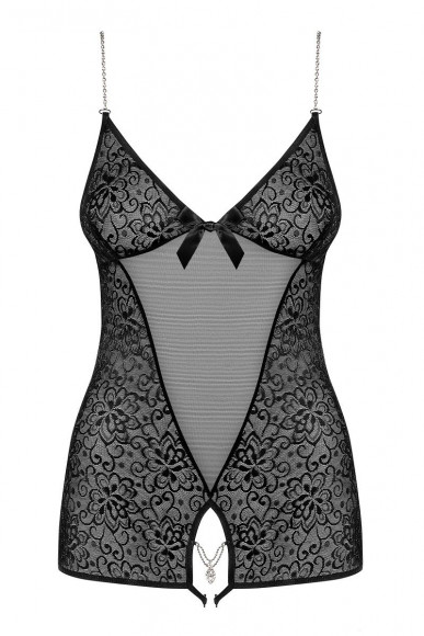Пикантное боди Diamond с интимным доступом и сверкающим декором Пикантное боди Diamond с интимным доступом и сверкающим декором