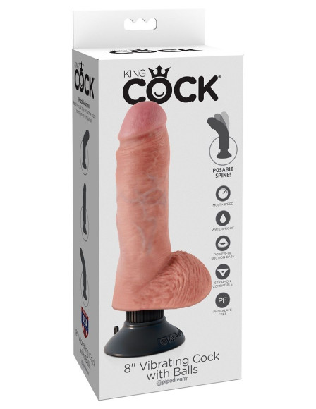 Вибромассажер со съёмной присоской 8 Vibrating Cock with Balls - 20,3 см. Вибромассажер со съёмной присоской 8 Vibrating Cock with Balls - 20,3 см.