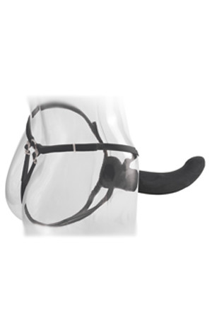 Полый универсальный страпон с вибрацией Hollow Strap-On - 25 см.