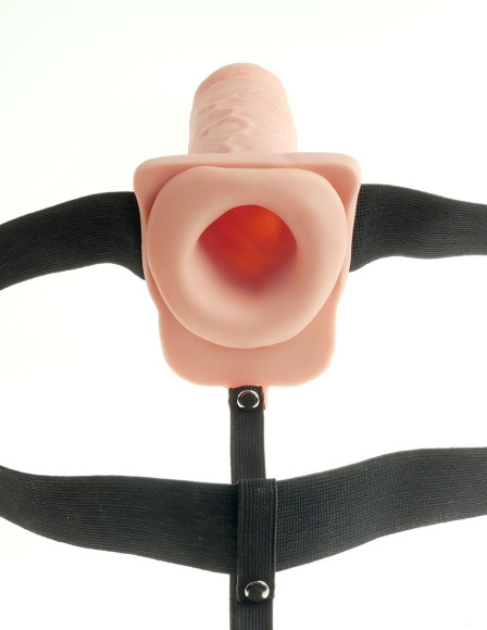 Телесный перезаряжаемый вибрострапон 7 Hollow Rechargeable Strap-on with Balls - 20,3 см. Телесный перезаряжаемый вибрострапон 7 Hollow Rechargeable Strap-on with Balls - 20,3 см.