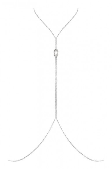 Серебристое украшение на тело со стразами