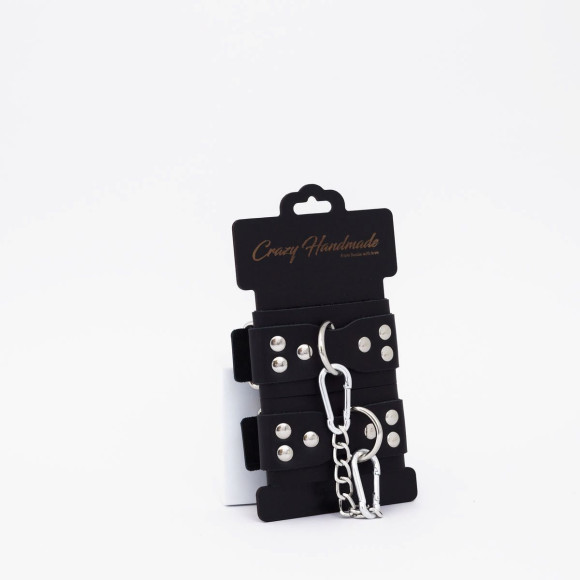 Черные кожаные оковы с регулируемыми ремешками Черные кожаные оковы с регулируемыми ремешками