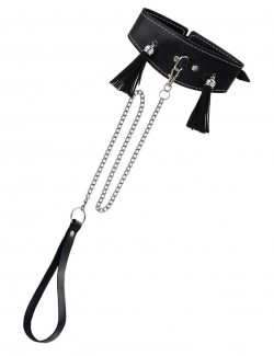 Черный ошейник с кисточками Черный ошейник с кисточками