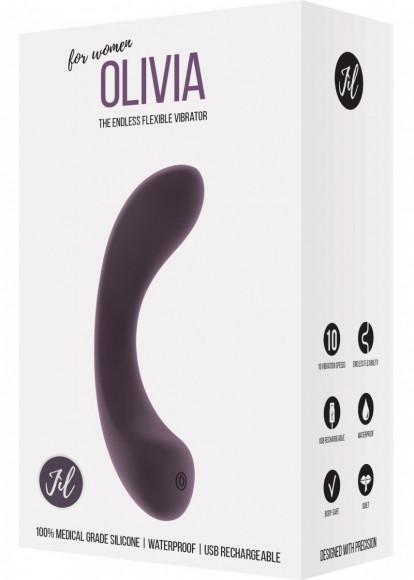 Фиолетовый гнущийся вибратор Olivia - 15,6 см. Фиолетовый гнущийся вибратор Olivia - 15,6 см.