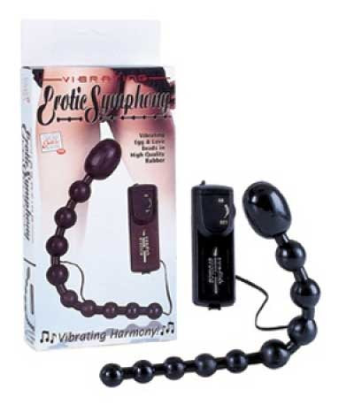 Анальная цепочка Erotic Symphony с вибрацией черная Анальная цепочка Erotic Symphony с вибрацией черная