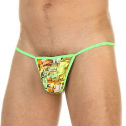 Зеленые сексуальные микро-стринги с принтом Зеленые сексуальные микро-стринги с принтом