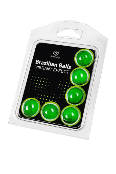 Набор из 6 шариков с массажным маслом Brazilian Balls с эффектом вибрации Набор из 6 шариков с массажным маслом Brazilian Balls с эффектом вибрации
