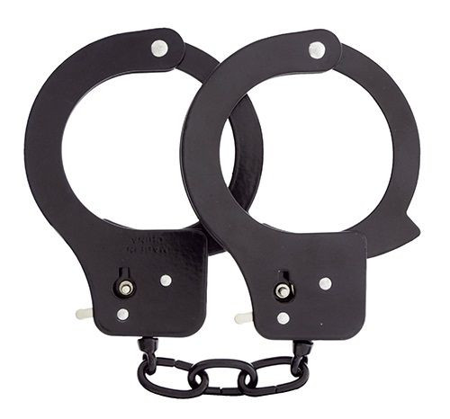 Чёрные наручники из листового металла BONDX METAL CUFFS BLACK Чёрные наручники из листового металла BONDX METAL CUFFS BLACK