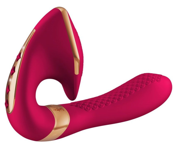 Малиновый вибростимулятор SOYO - 17 см. Малиновый вибростимулятор SOYO - 17 см.