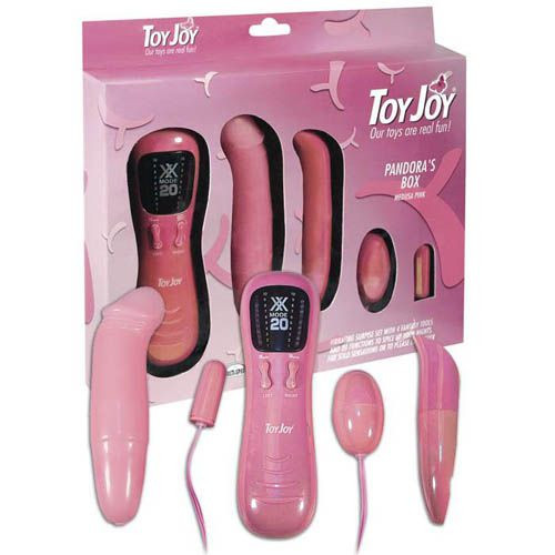 Розовый контроллер вибрации с 4 стимуляторами PANDORA S BOX Розовый контроллер вибрации с 4 стимуляторами PANDORA S BOX