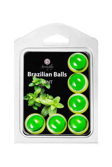 Набор из 6 шариков с массажным маслом Brazilian Balls с ароматом мяты Набор из 6 шариков с массажным маслом Brazilian Balls с ароматом мяты