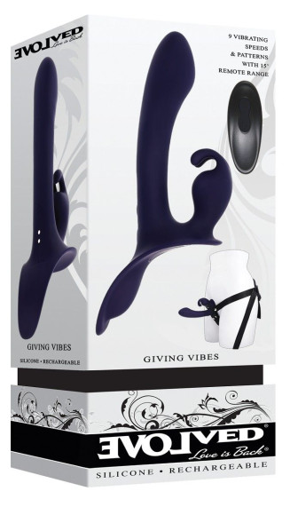 Женский страпон с вибрацией Giving Vibes