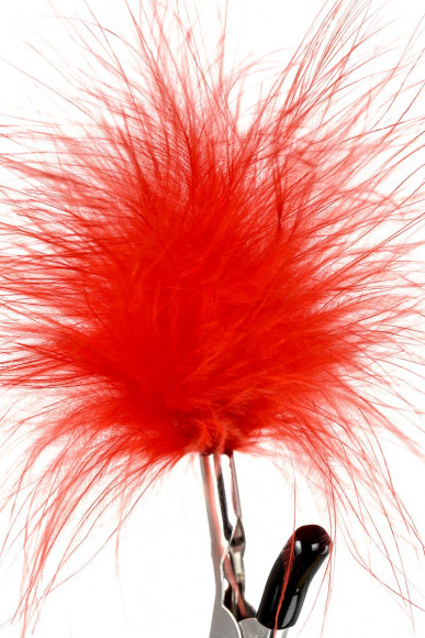 Зажимы для сосков с красным пухом Theatre Зажимы для сосков с красным пухом Theatre