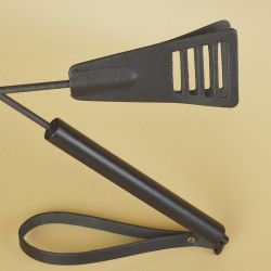 Черный кожаный стек «Сириус» - 60 см. Черный кожаный стек «Сириус» - 60 см.