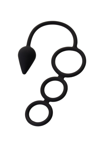 Тройное эрекционное кольцо с анальным хвостом Drop S-size Тройное эрекционное кольцо с анальным хвостом Drop S-size