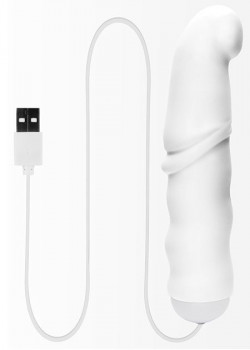 Белый вибромассажёр с питанием от USB LET US-B VIBRATOR WHITE - 17 см.