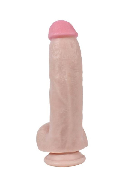 Телесный реалистичный фаллоимитатор с мошонкой Real - 23 см. Телесный реалистичный фаллоимитатор с мошонкой Real - 23 см.