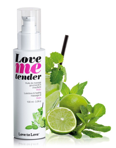 Съедобное согревающее массажное масло Love Me Tender Mojito с ароматом мохито - 100 мл. Съедобное согревающее массажное масло Love Me Tender Mojito с ароматом мохито - 100 мл.