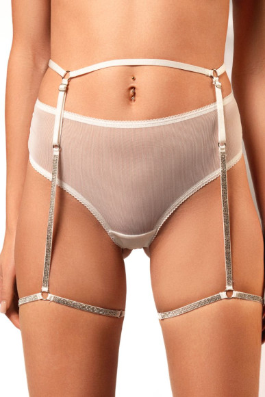 Трусики-танга с украшенным кристаллами поясом Трусики-танга с украшенным кристаллами поясом