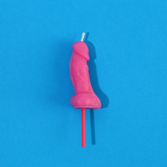 Розовая свеча на торт в форме фаллоса - 4,5 см. Розовая свеча на торт в форме фаллоса - 4,5 см.