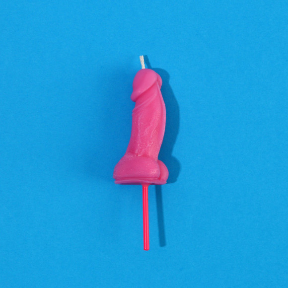 Розовая свеча на торт в форме фаллоса - 4,5 см. Розовая свеча на торт в форме фаллоса - 4,5 см.