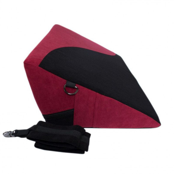 Малиново-черная подушка для любви HANNA с фиксаторами Малиново-черная подушка для любви HANNA с фиксаторами