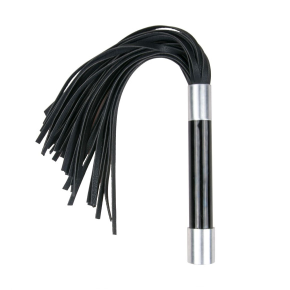 Черная плеть Easytoys Flogger With Metal Grip - 38 см. Черная плеть Easytoys Flogger With Metal Grip - 38 см.