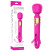 Розовый двусторонний wand-вибратор с функцией фингеринга - 26 см. Розовый двусторонний wand-вибратор с функцией фингеринга - 26 см.