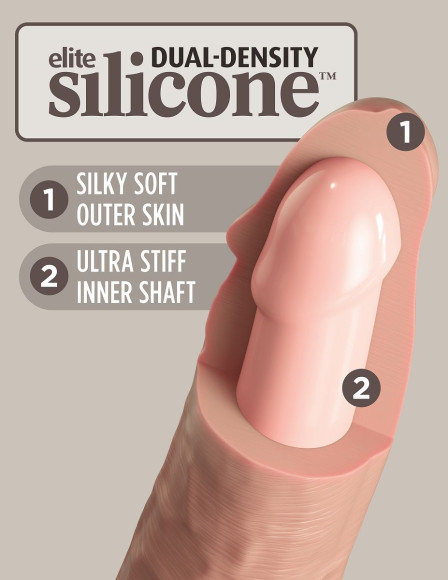 Телесный фаллоимитатор 9 Silicone Dual Density Cock - 25,4 см. Телесный фаллоимитатор 9 Silicone Dual Density Cock - 25,4 см.