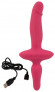 Розовый двусторонний вибратор 2in1 Vibrator & Butt Plug