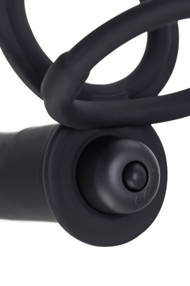 Черная насадка на пенис для двойного проникновения - 19 см. Черная насадка на пенис для двойного проникновения - 19 см.