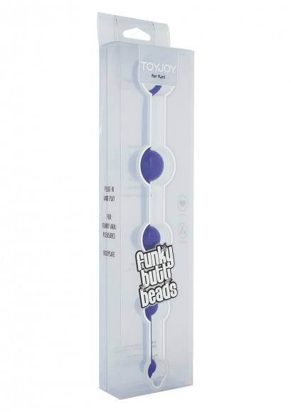Тёмно-фиолетовая анальная цепочка FUNKY BUTT BEADS Тёмно-фиолетовая анальная цепочка FUNKY BUTT BEADS