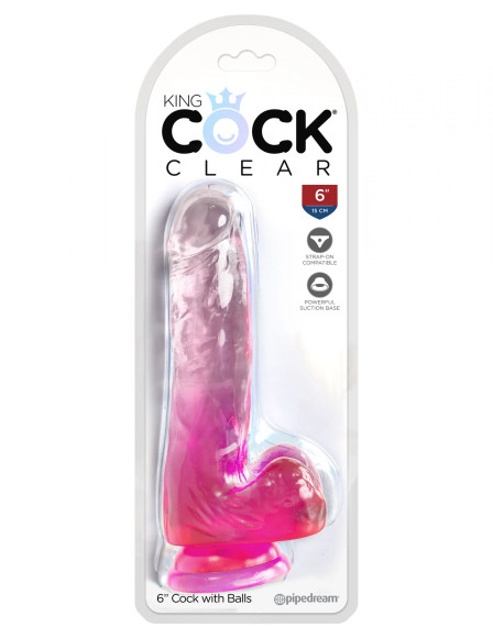 Розовый фаллоимитатор с мошонкой на присоске 6’’ Cock with Balls - 17,8 см. Розовый фаллоимитатор с мошонкой на присоске 6’’ Cock with Balls - 17,8 см.